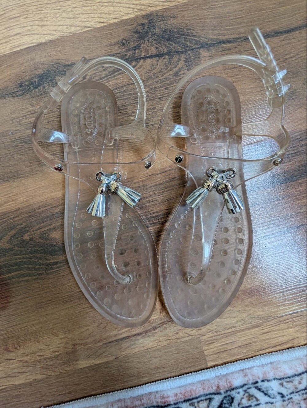 Tod's Clear Jelly Tassel Thong Sandals Size 40/ 10